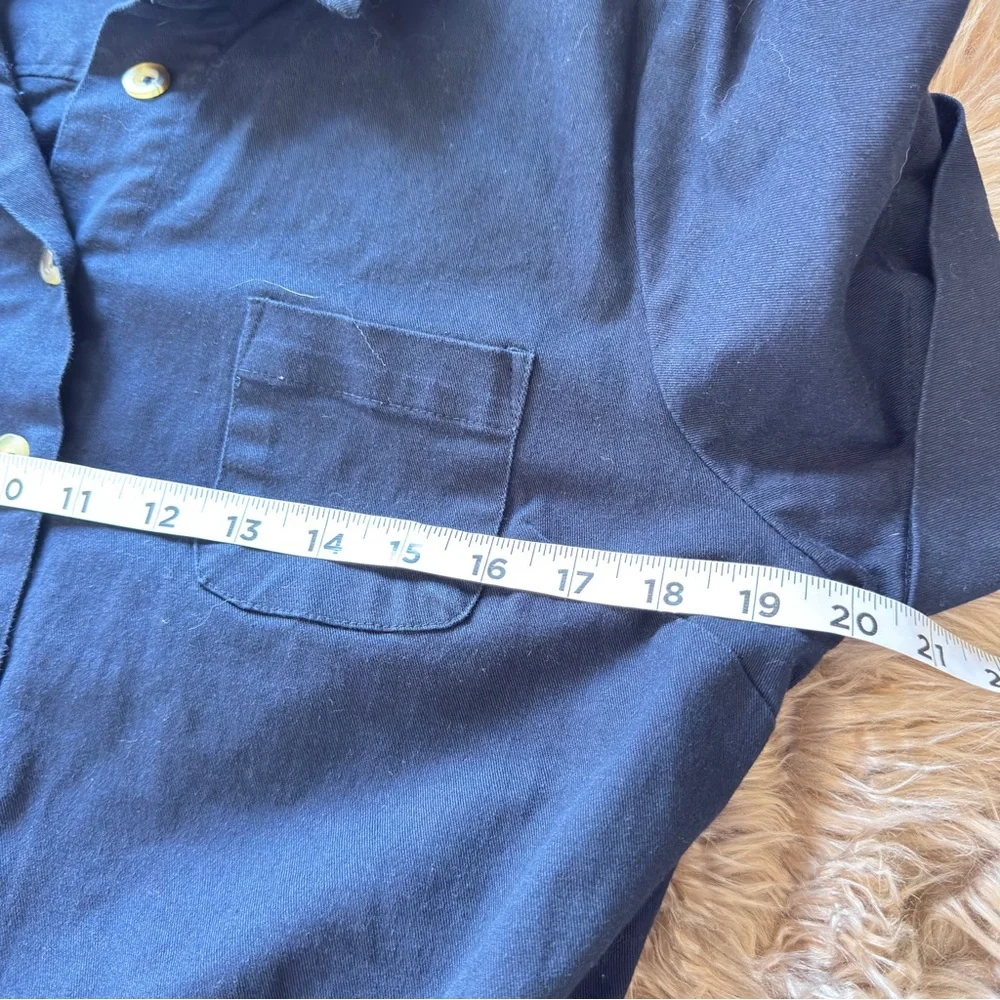 CHADWICKS Vintage Button Front Shirt Dress, Cotton, Safari Navy Sz 16 90s - Picture 10 of 12